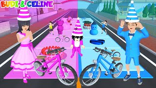 Download lagu Yuta Mio Buys Toys and Food to Match the Color of the Blue Bike 🔵 VS the Pink Bike 💖 | Sakura Sch...