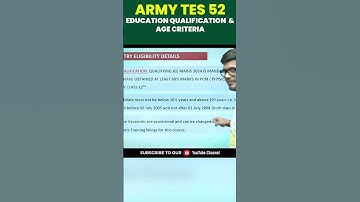 Indian Army TES 52 Notification Out 🔥| ARMY TES 52 AGE LIMIT |  Technical Entry 52 Notification