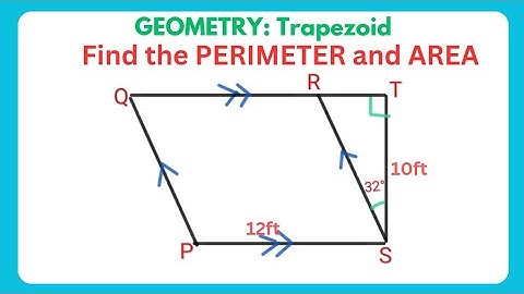 How to Find the Perimeter and Area of a Trapezoid Using Trigonometry | #geometry