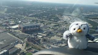 BlooForceOne flyby of Lucas Oil Stadium