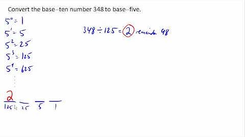 Converting base 10 to base 5 using remainder