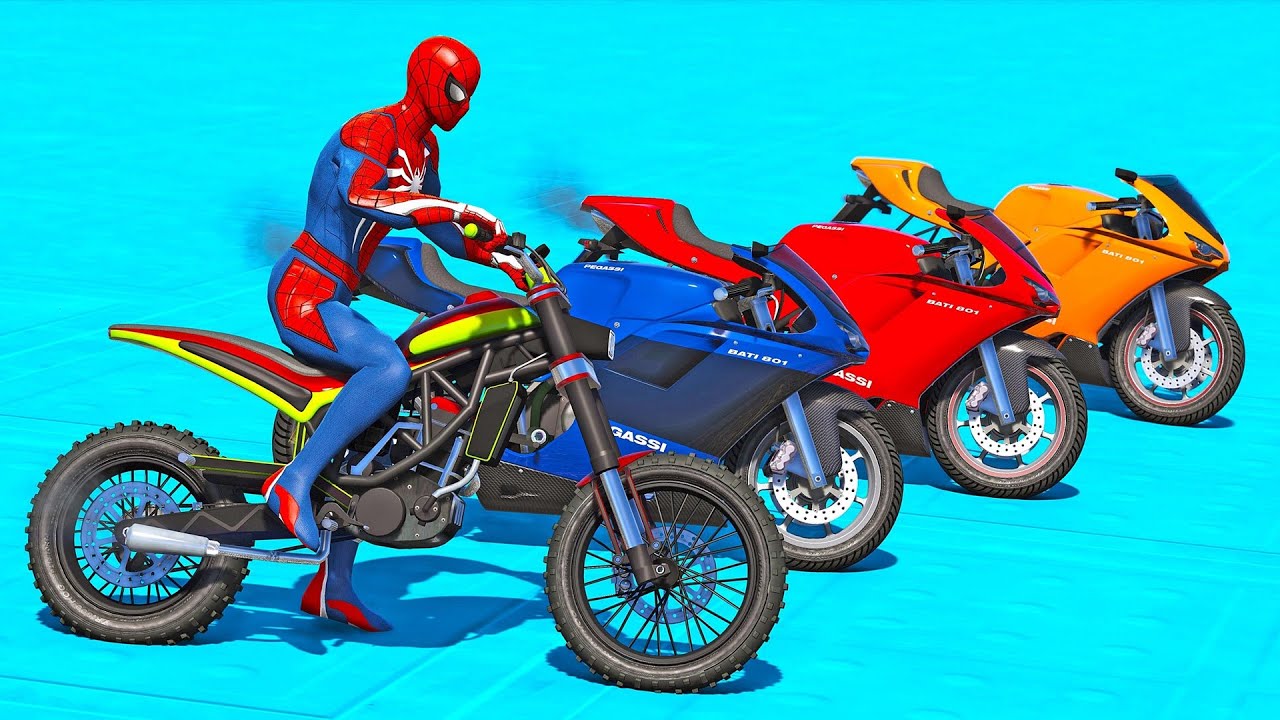 Jogo de moto do homem aranha, corrida de moto com obstáculos dos super  heróis, simulador de moto 