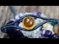 How to make easy macrame bracelet-Eye knot design-Diy bracelet -macrame tutorial-Eye calcite stone