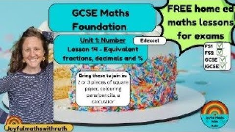 1.14 Functional Skill/ GCSE maths: Unit 1 Number - Lesson 14: Equivalent fractions, decimals and %