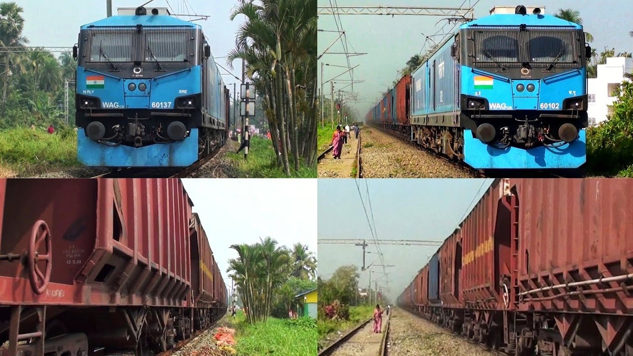 |[2 in 1]| SRE WAG-12 with Loaded BOBRN vs Empty BOBRN Freight Train ...