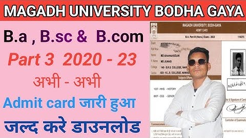 Magadh University Part 3 Admit Card 2020-23 Download Link