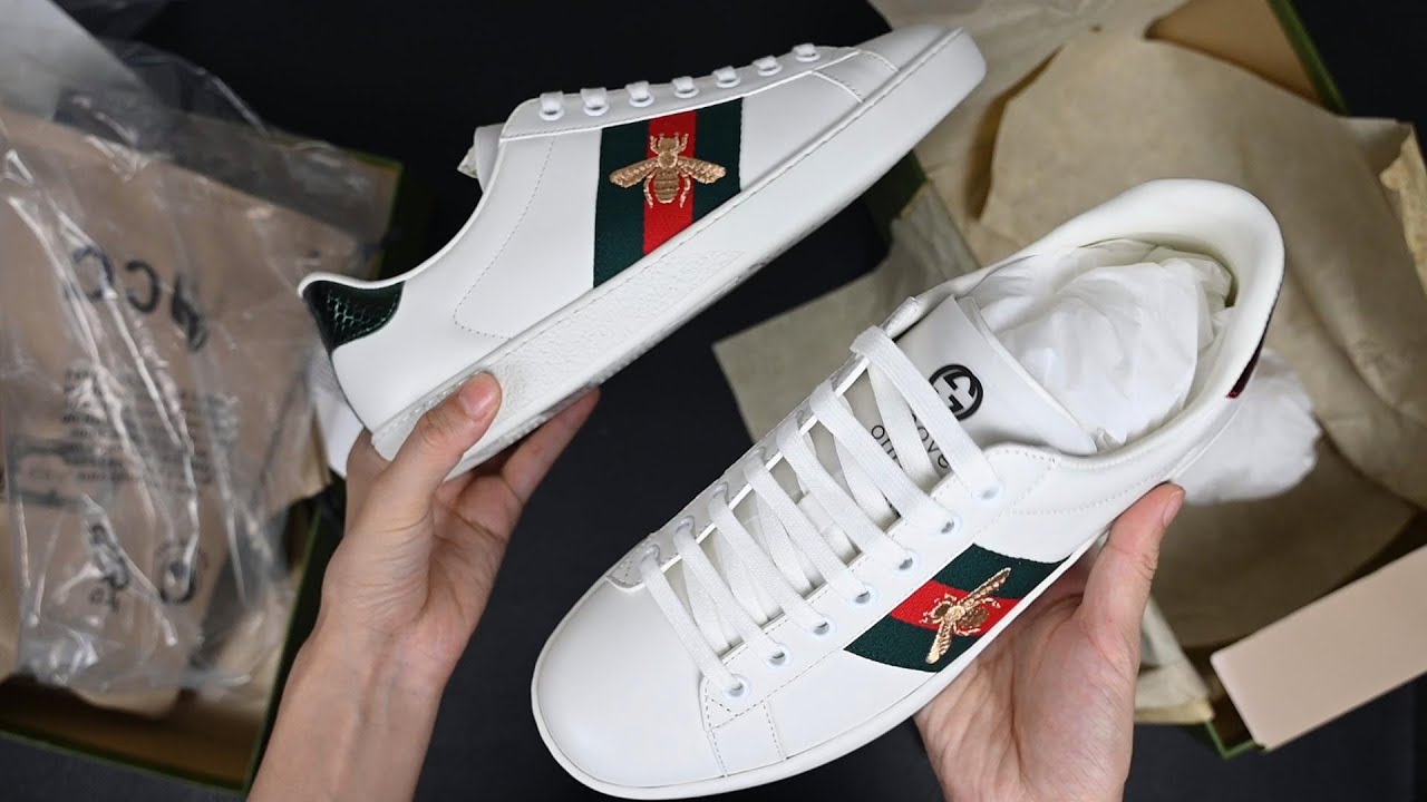 DHGATE gucci shoes Ace Sneakers real show - YouTube