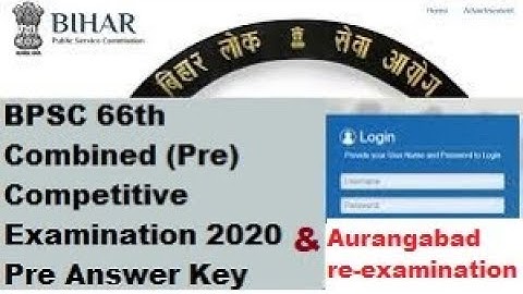 BPSC  66th Combined Competitive Exam 2020 Pre Answer Key, Objection & Re-Examination of Aurangabad