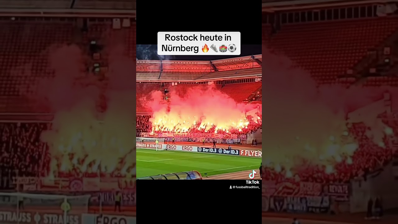 Hansa Rostock heute in Nürnberg im DFB-Pokal 🔥⚽️🏟️👟 #pyrographer #bundesliga#dfbpokal