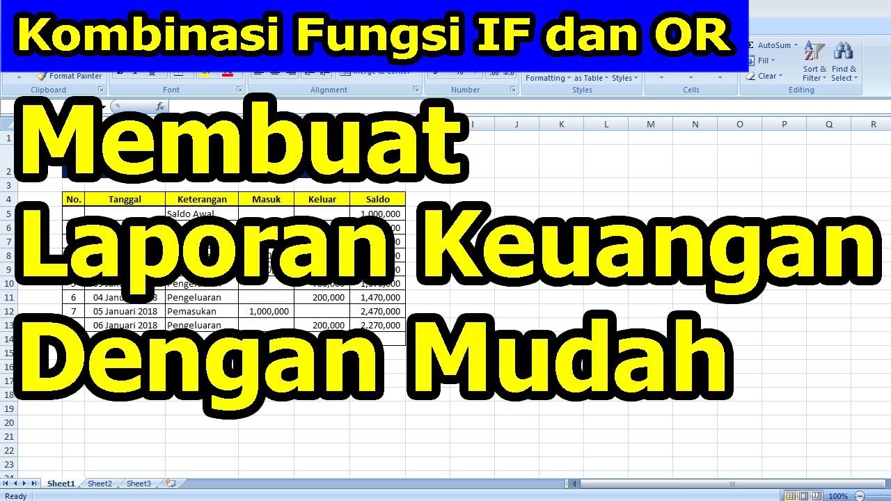 Membuat Laporan Keuangan Menggunakan Microsoft Excel