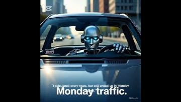 Robot Stuck in Monday Traffic 🚗🤖 | Funny AI Meme Shorts