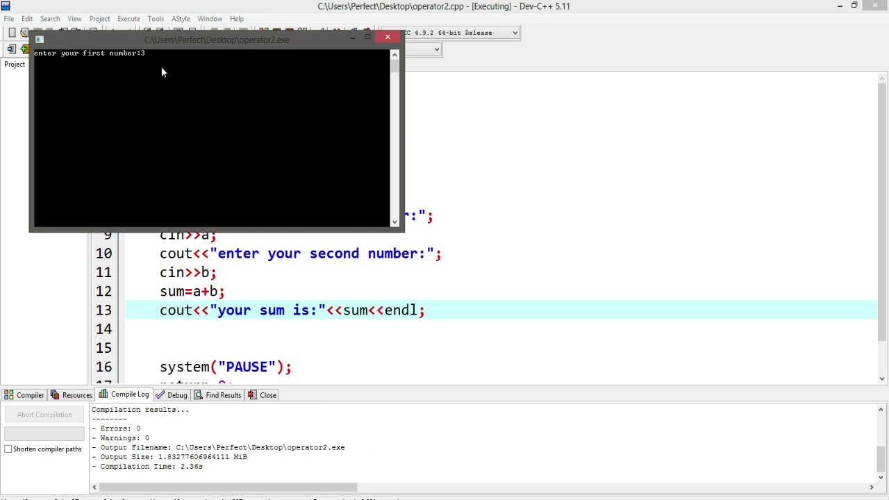 how to use operations in c++ programm - YouTube