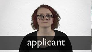 How to pronounce APPLICANT in British English