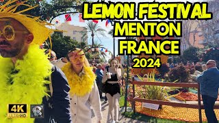 Lemon Festival in Menton, France: 4k 60fps - Moment before the start of the Lemon Festival