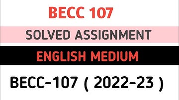 BECC-107 Solved Assignment English medium 2022-23 || BECC107 Statistical Methods For Economics