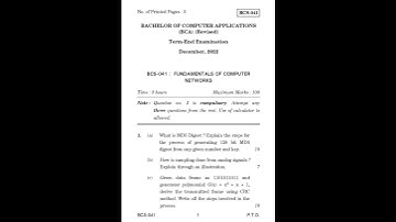 BCS - 041   December 2022 Question Paper