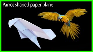 how to make a parrot shaped paper boomerang airplane |  origami paper parrot easy | parrot plane