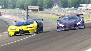 Bugatti Vision GT vs Apollo Intensa Emozione at Brands Hatch