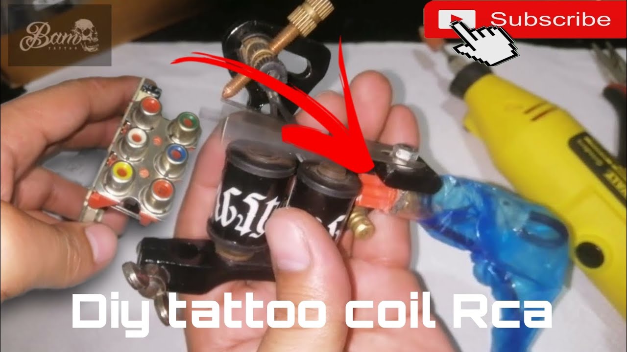 coil machine turn to diy RCA cord ( convert tattoo machine ) YouTube