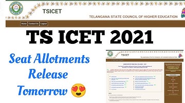 TS ICET 2021 | Seat Allotment release Tomorrow || Ts ICET 2021 online self reporting Date Announced