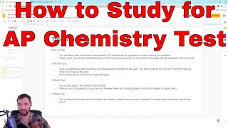 How to Study for AP Chemistry (1 Year, 3 Months, 1 Month, 1 Week Plan) to get  a 5 on the Test!