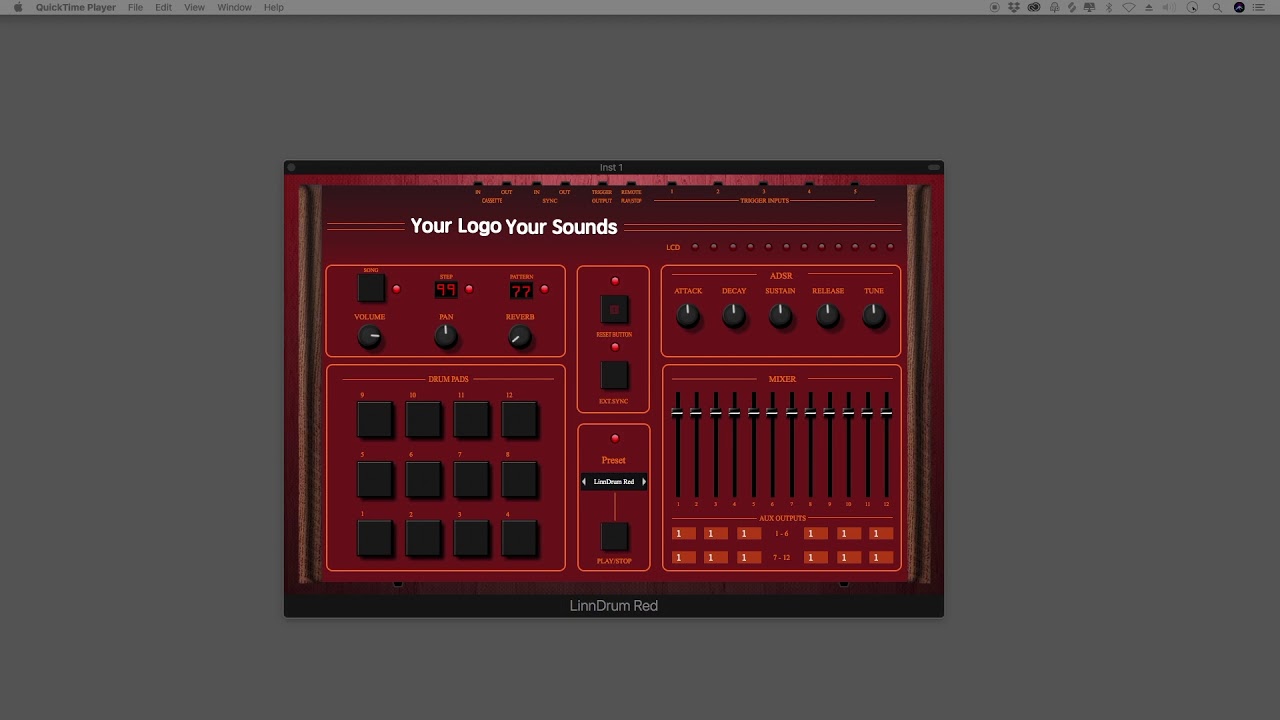 Build Audio Plugin - Sound Plugin Designer - VST UI Plugin Designer -  LinnDrum Demo