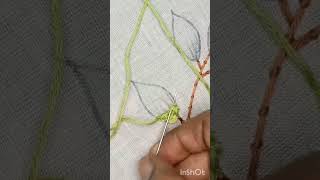 Beautiful Hand Embroidery Leaf Design #embroideryart #embroidery #handembroidery #leaf