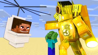 Clock Man Saves Zombie from a Skibidi Helicopter - Minecraft Animation
