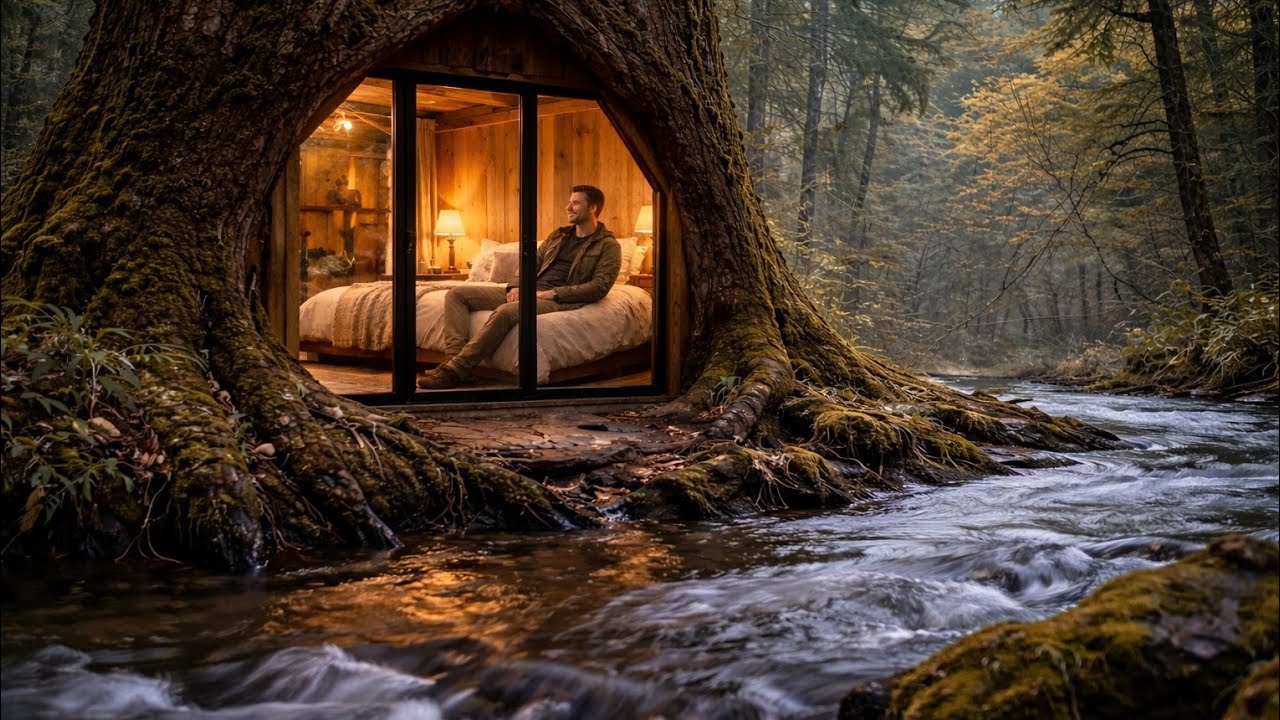 Building a luxury hotel in tree 🌲 forest ASMR silent Forest (no talking)