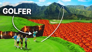 Rough Is Lava Golf Challenge On A Volcano!