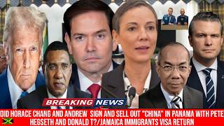DID HORACE CHANG SIGN OUT "CHINA" IN PANAMA? /JAMAICA HIGH RISK COUNTRY SAYS U S