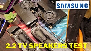 Flatscreen TV subwoofers! | Samsung LE52A756 LCD TV 2.2 TV Speaker System Test