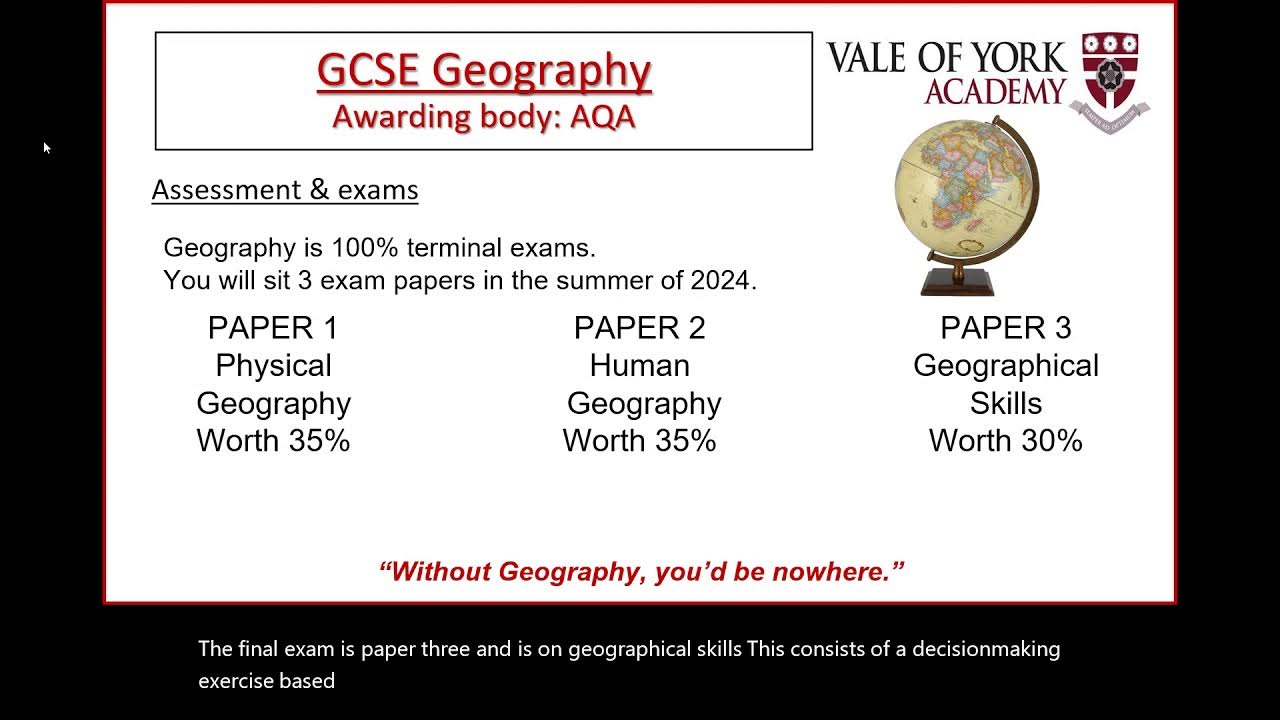 Geography GCSE EBacc / Open Option Subject at Vale of York Academy