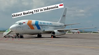 46 years old Boeing 737, My Indo Airlines Boeing 737-200C PK-MYR landing & take off from UPG