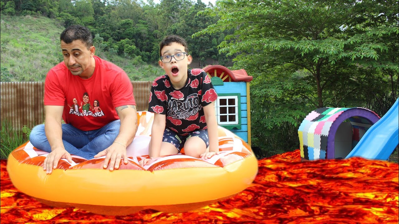 BRINCANDO DE CHÃO É LAVA NO NOSSO PARQUINHO