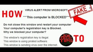 VIRUS ALERT FROM MICROSOFT - PHISHING | HOW TO | JoeteckTips