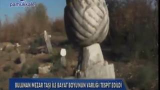 BAYAT BOYUNUN VARLIĞI TESPİT EDİLDİ. MANİSA'DA  600 YILLIK MEZAR TAŞI BULUNDU