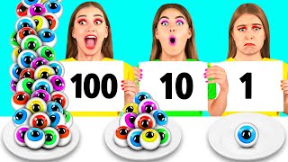 100 Layers of Food Challenge | Funny Food Situations by BaRaFun Challenge
