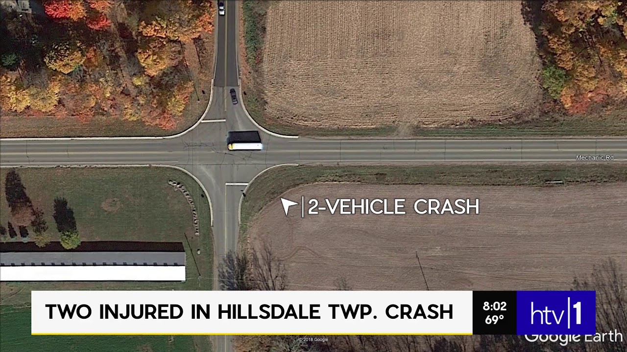 TWO INJURED IN HILLSDALE TWP. CRASH YouTube