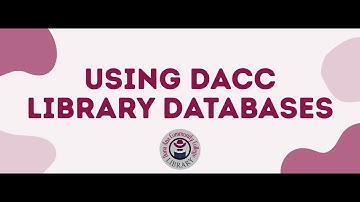 Using DACC Library Databases