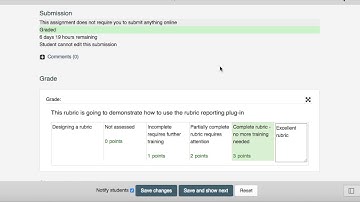 #389 Moodle Rubrics - Reporting