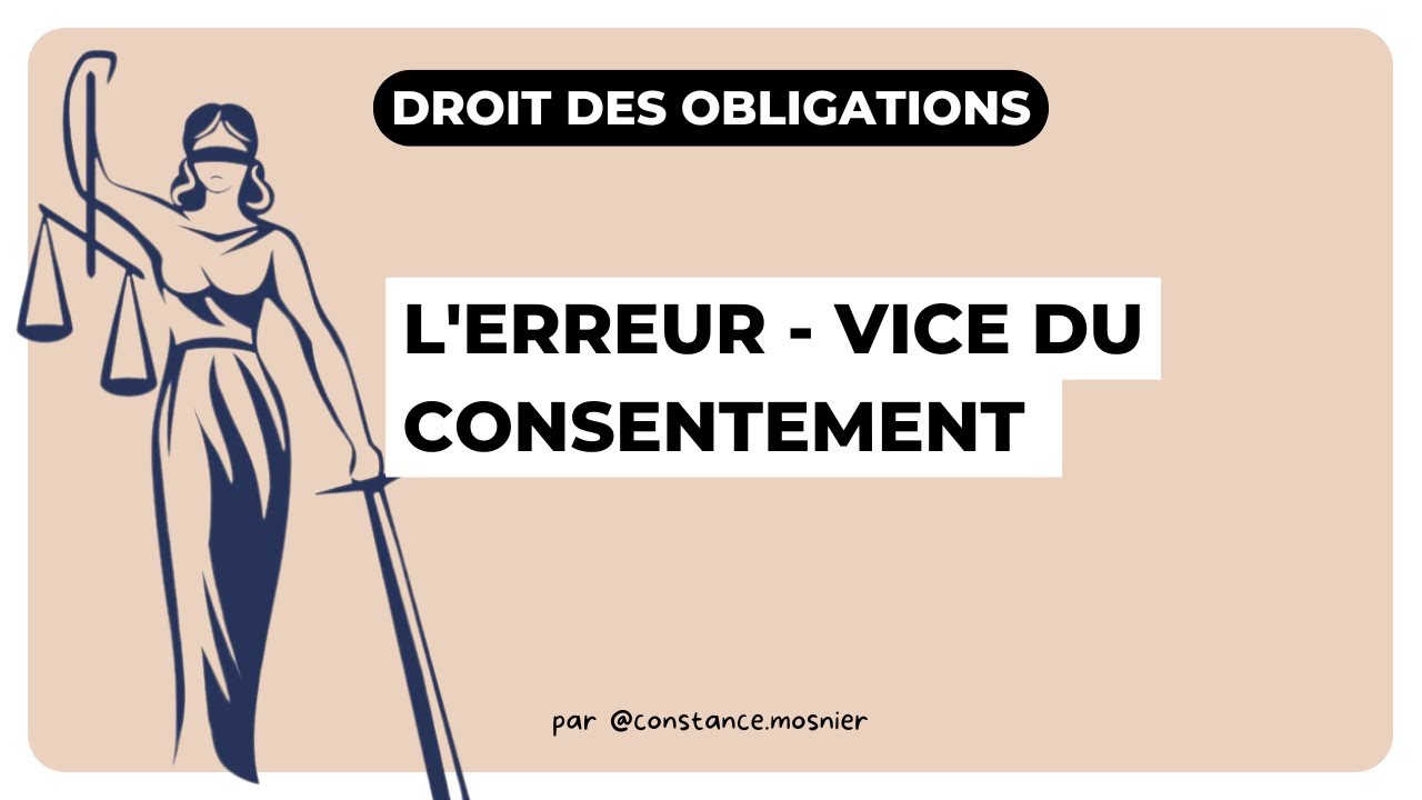 L'erreur - vice du consentement : Droit des obligations CRFPA & L2 droit