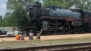 Canadian Pacific 2816 passes by the  de Quincy Railroad museum on the Beaumont sub