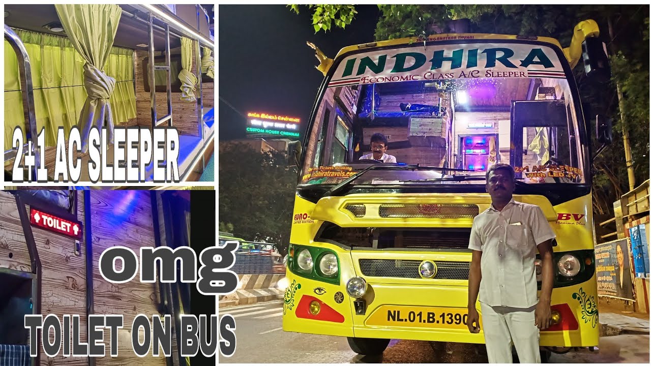 Bus With Toilet Indhira Travels Chennai To Paramkudi Ac Sleeper