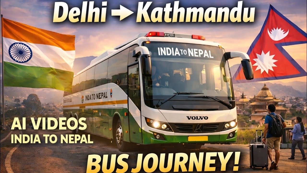 Delhi → Kathmandu Bus Journey 🚍 | India to Nepal Travel Vlog | Budget & Adventure