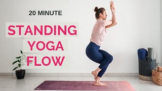 20 min STANDING YOGA FLOW | Intermediate Yoga | Minimal Cues | Yoga without mat