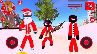 Stickman Santa Claus Rope Hero Vice City Gangster Vegas Crime City Warrior Android Gameplay By Game screenshot 2
