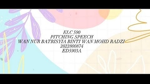 ELC 590 PITCHING SPEECH VIDEO