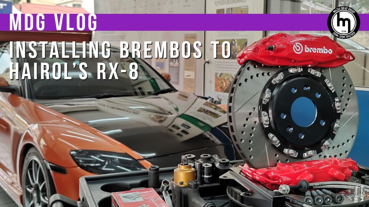 Installing BREMBO Big Brake Kit for Hairol's RX8! mazda RX8 rotary brembo build 