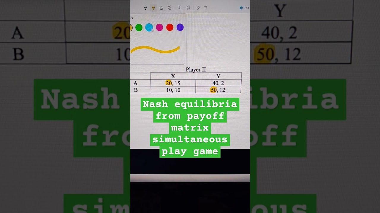 Nash equilibria from payoff matrix simultaneous play game 